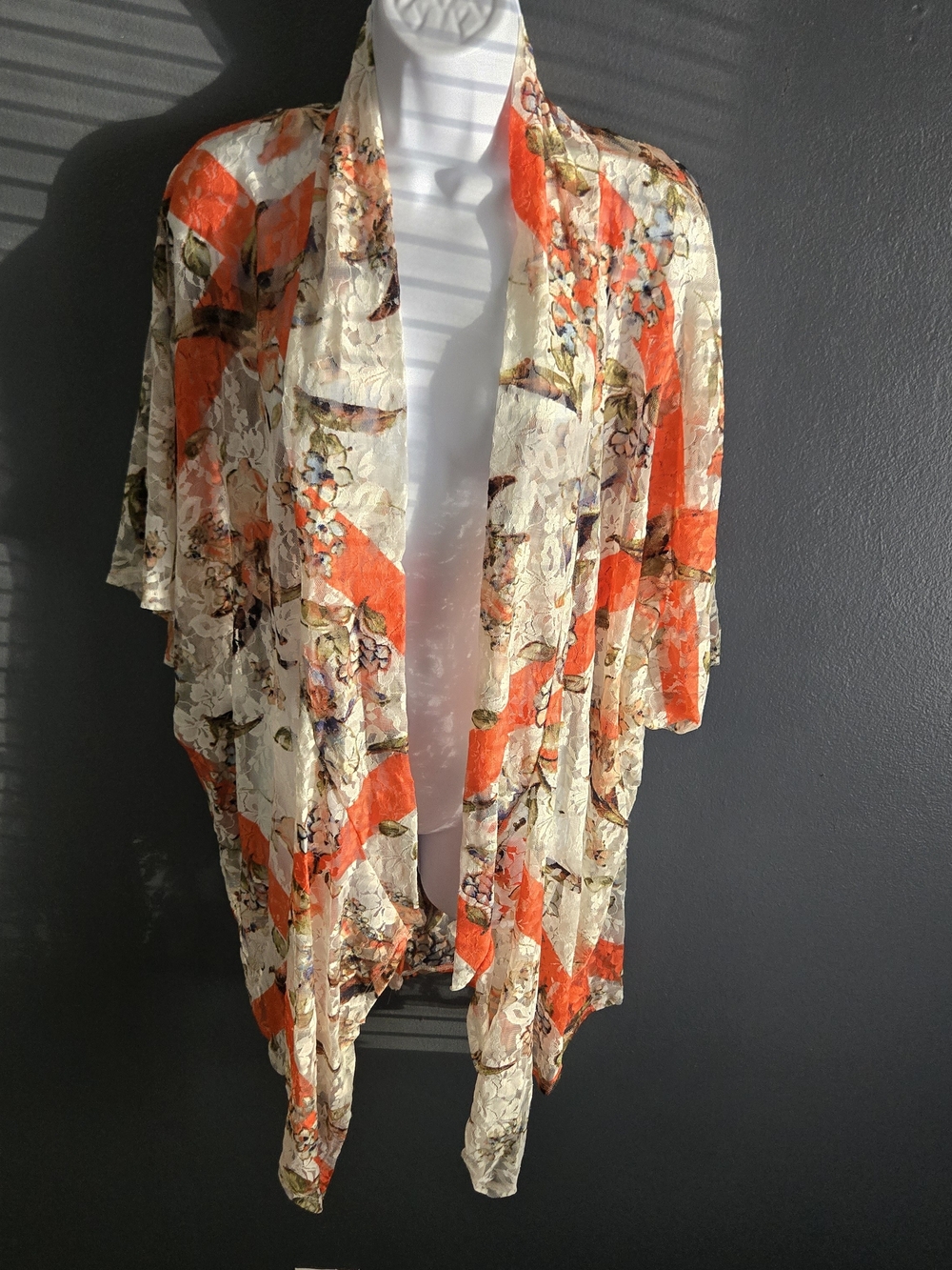 Floral Lace Open Fron Shabby Chic Boho Cottagecore Kimono Small
